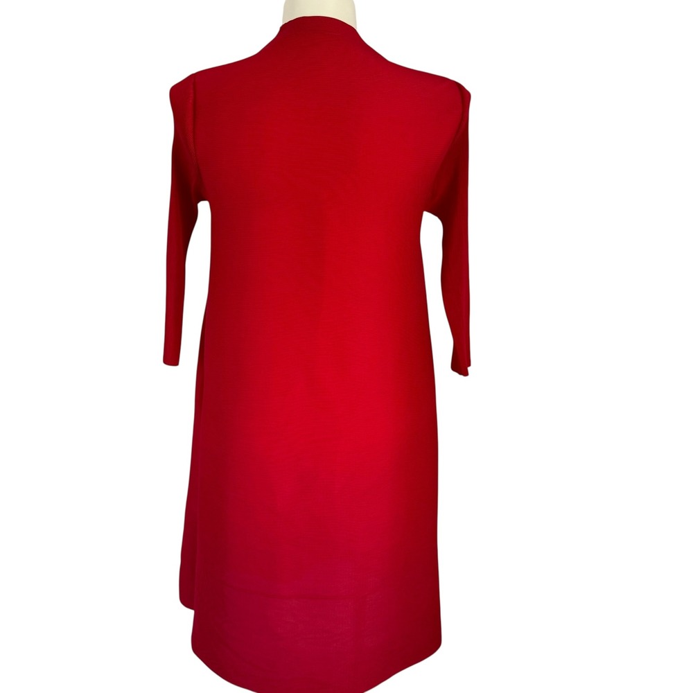 Red Pleated Cheongsam Dress Phoenix Bird Asian Style Mandarin‎ Collar - Picture 2 of 6